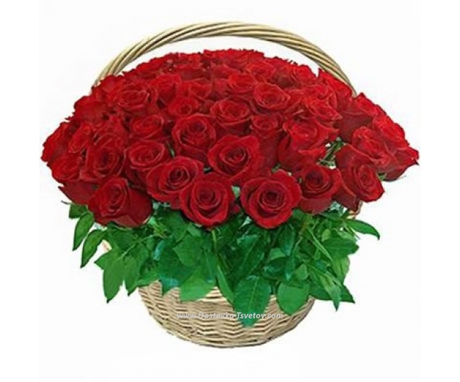 Basket of roses "Bloody Mary"