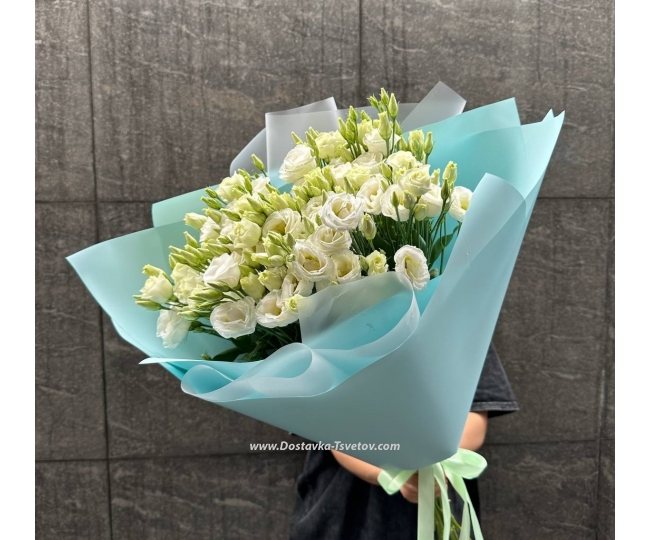 Flowers Bouquet of white eustomas "Gentle"