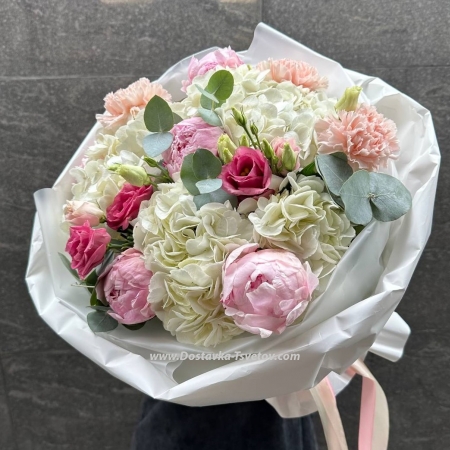 Peonies and hydrangeas "Birthday"