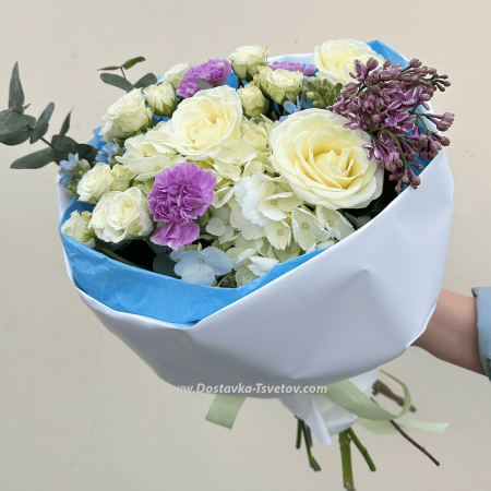 #13 Bouquet with lilac, hydrangea and white rose