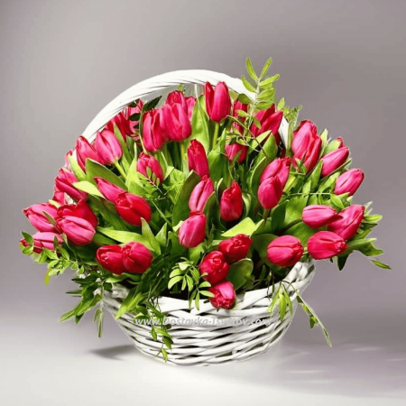 Basket with tulips "Mercy"