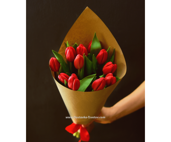Tulips Red bouquet "First Love"