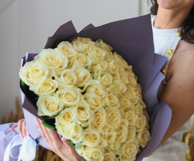 Bouquet of roses "White Swan" - photo #2