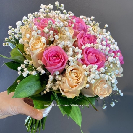 Bridal bouquet of roses "Izaura"