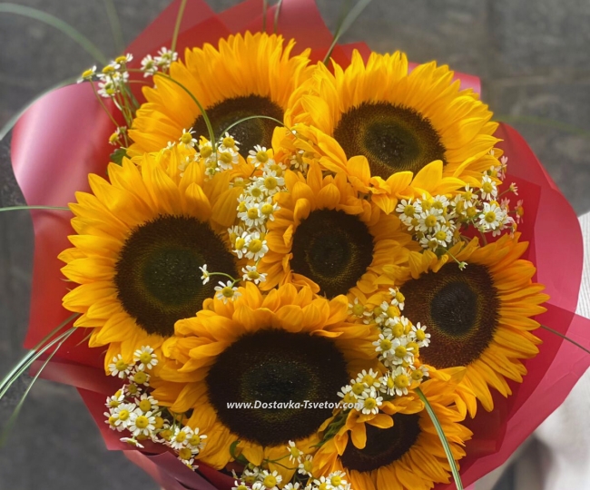 Flowers Sunflower Bouquet "Wheat Field"