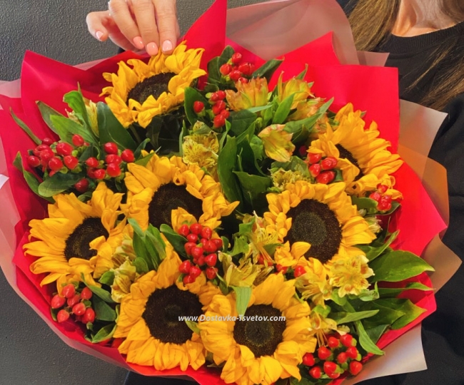 Sunflowers "House in the Village" - photo #2