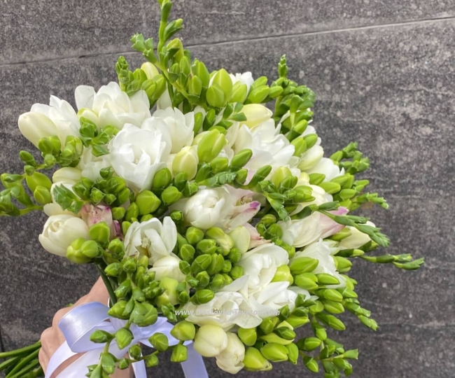 Flowers 35 white fries "Sugarok"