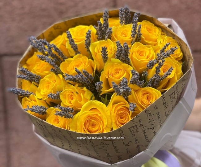 25 roses Bouquet of Kenyan roses "Sand Vibe"