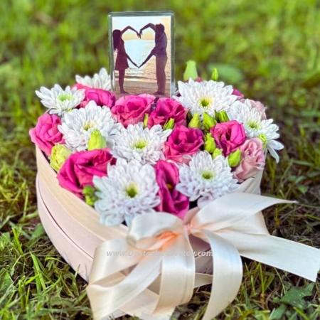 Your photo in a heart with flowers #1