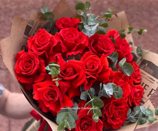 Red roses Bouquet of red peony roses "Lady of the Heart"