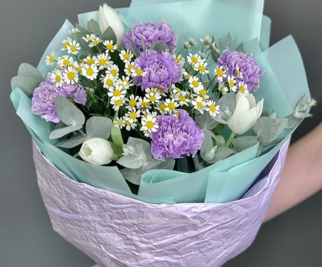 Carnation Purple bouquet "Colorful World"