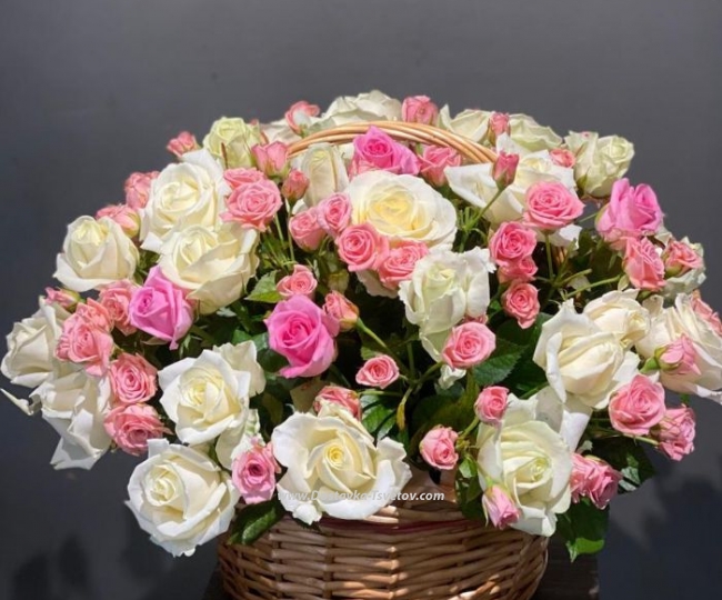 Basket with roses "Quiet Harbor" - photo #2