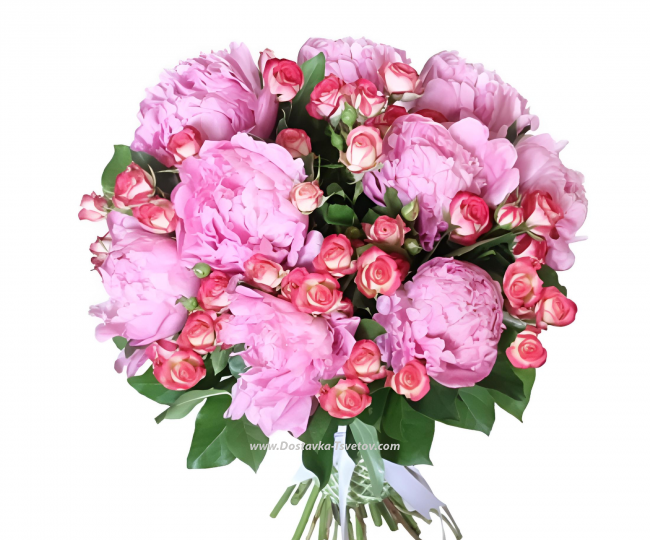Peonies Peonies with roses "The Tsar's Person"