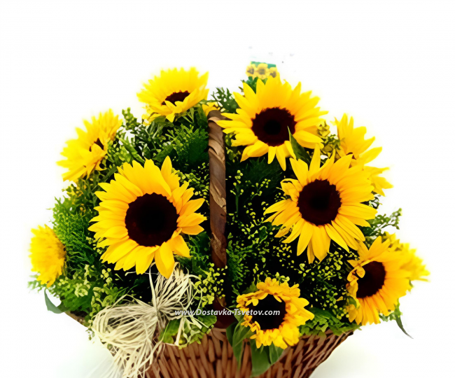 Sunflowers "Orange Day" Basket