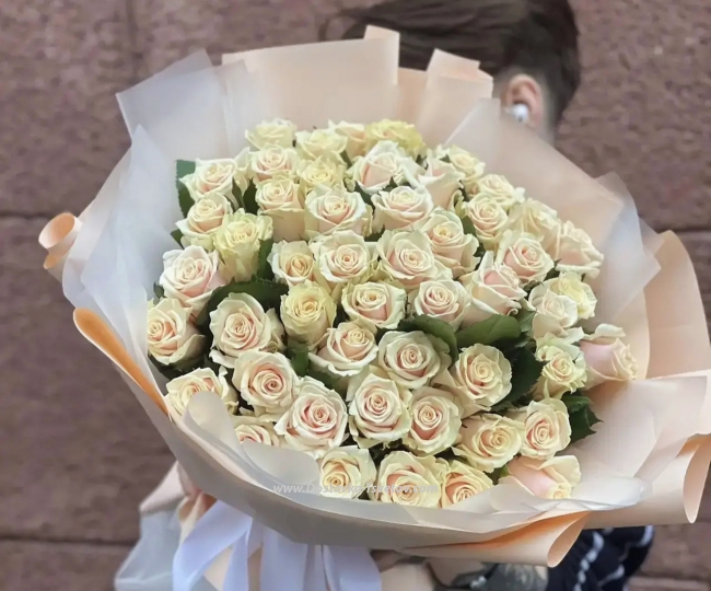 Flowers 51 roses "Tender Cloud"