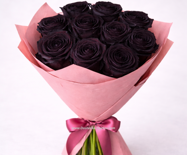 Flowers Bouquet of black roses "Synergy"