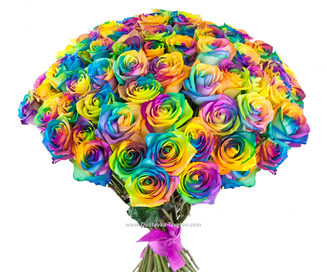 Rainbow roses A vibrant bouquet of rainbow roses "Living Colors"