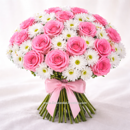 Roses and chrysanthemums "Harmony"