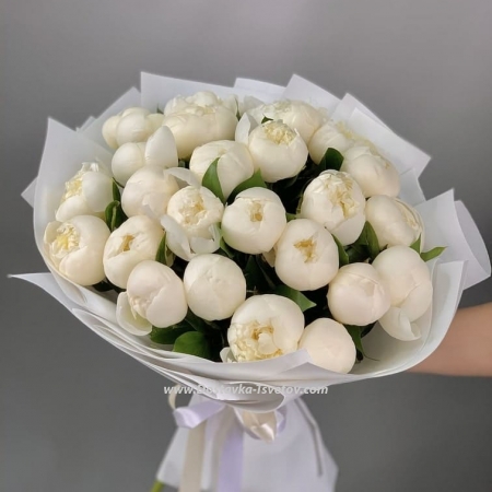 White bouquet "Snow Peony"