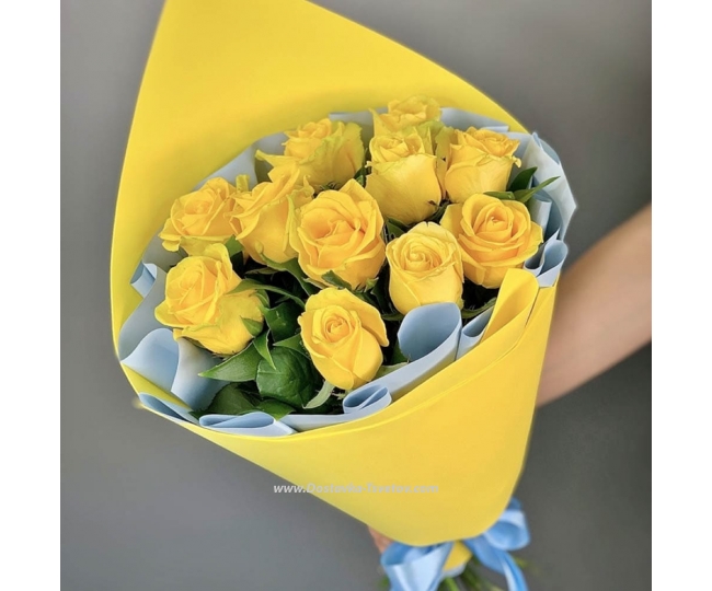 Yellow roses Bouquet of yellow roses "Champagne"
