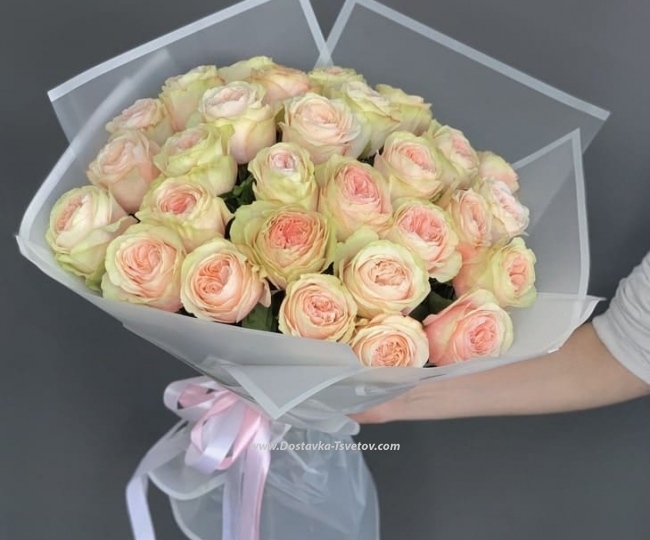 Pink roses Bouquet of Peony Roses "Alaska"