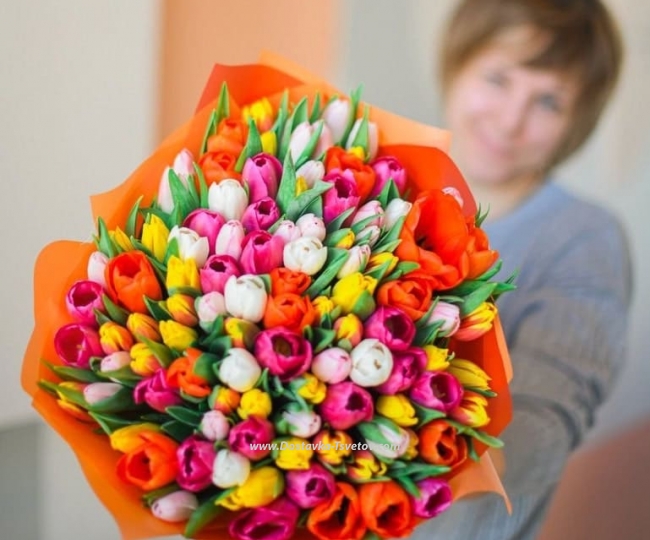 Variegated bouquet "Multicolored" - photo #2