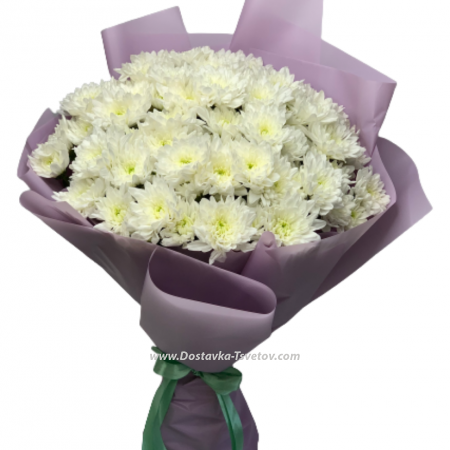 Bouquet of white chrysanthemums "Grace"