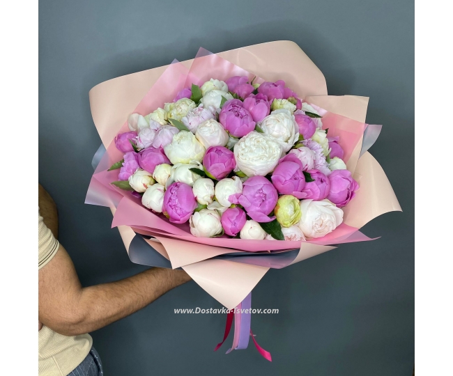 Flowers Bouquet of peonies "Shades of Pink"