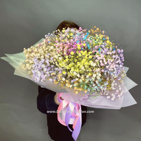 Bouquet of 17 colorful gypsophila "Inspired"