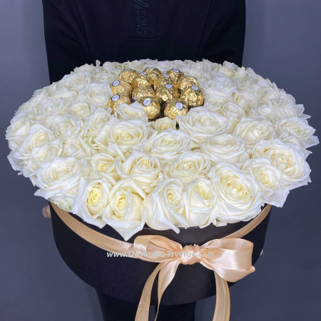 White roses in a box "Casket"