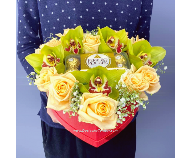 Flowers Composition "Orchid Ferrero"