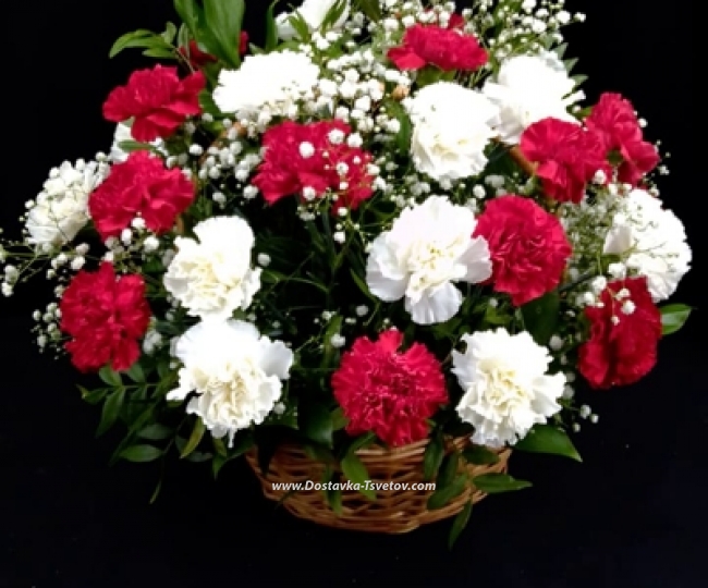 Carnations in the basket "Fantasy " - photo #2