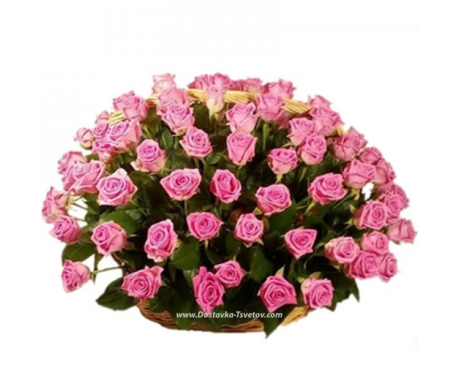Roses Basket of pink roses "Swallow"