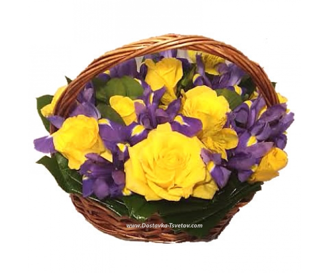Compositions Basket of flowers "Cheerful Morning"