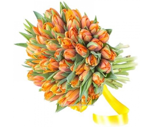 Orange tulips Peony-shaped bouquet "Orange"