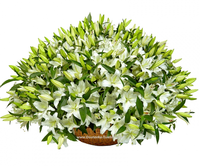 Lilies in a basket Big basket "Forest Fairy Tale"