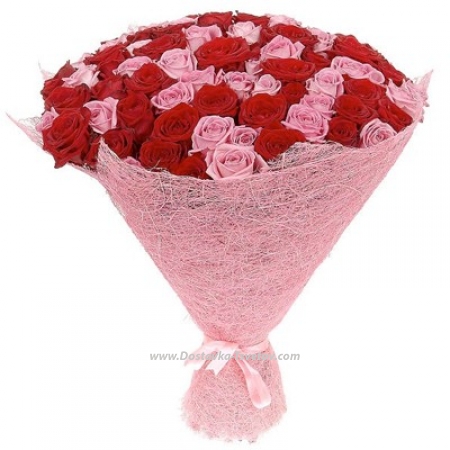 Bouquet mix of 101 roses "Sweet Life"