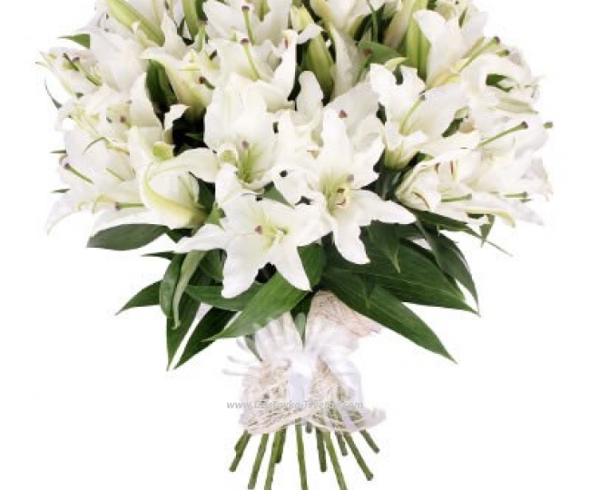 Flowers 21 lilies in the bouquet "Veronica"