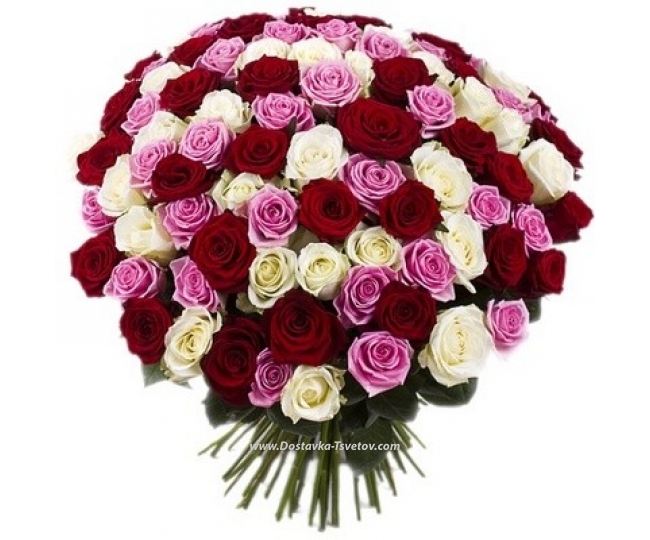 Bouquet of 101 roses mix "Rainbow of Feelings"