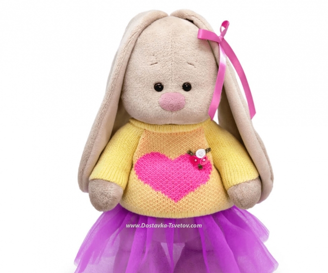 Stuffed Toys Bunny Mi in a sweater with a heart