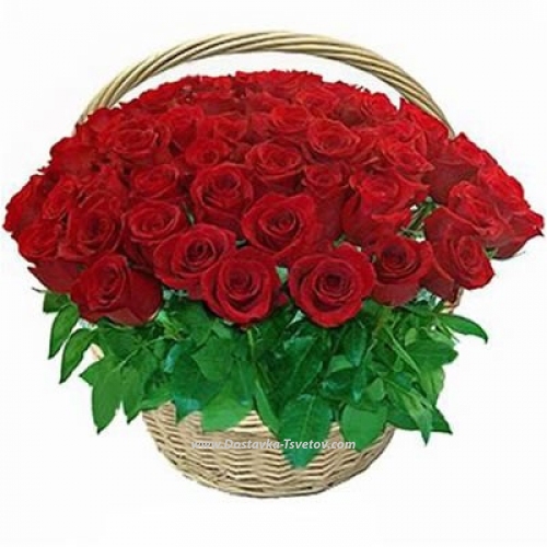 Basket of roses "Bloody Mary"