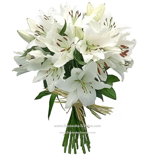 Bouquet of white lilies "Winter"