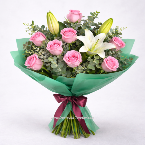 Lilies and roses "Waffle"