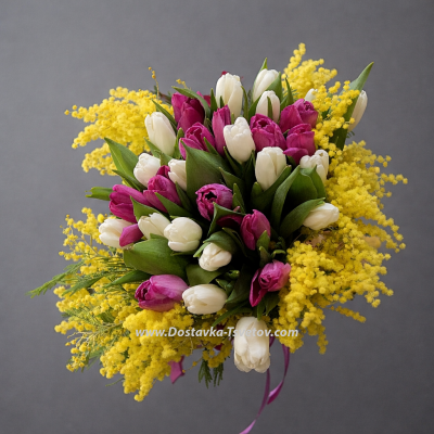 Tulips and Mimosa "Usadba"