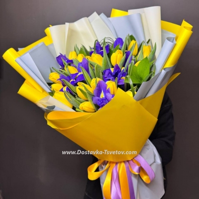 Tulips and irises "Sea Breeze"