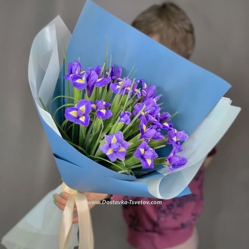 Bouquet of blue irises "Baikal"