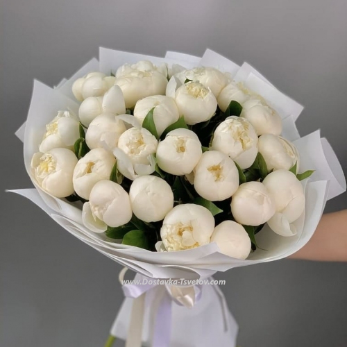 White bouquet "Snow Peony"