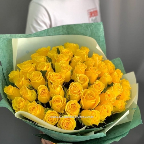 Bouquet of yellow roses 51 pieces "Submarine"