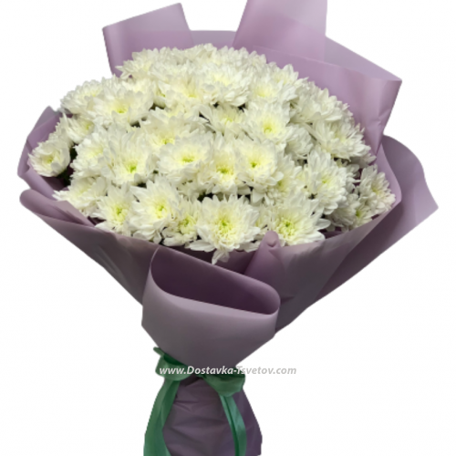 Bouquet of white chrysanthemums "Grace"