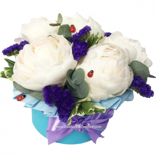 White peonies "White Wind"